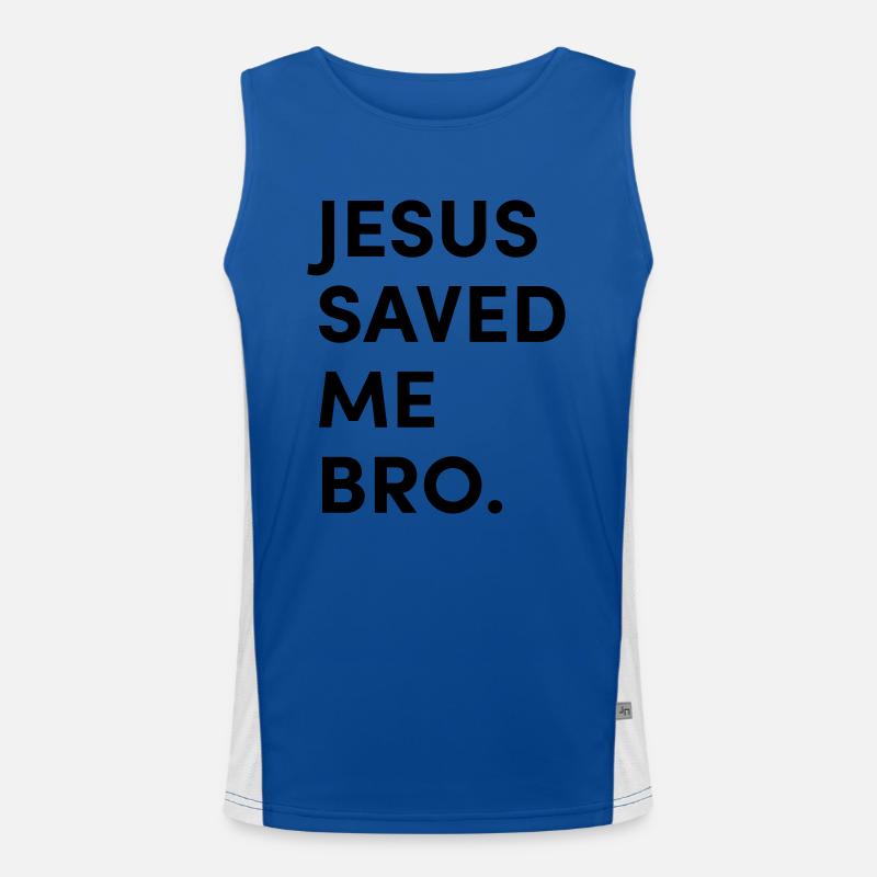 Jesus saved me bro Men's Functional Contrast Tank Top 