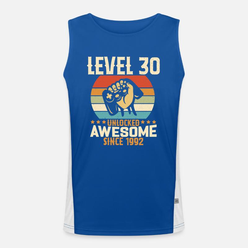 Level 30 Jahre freigeschaltetes Gaming Geburtstagsgeschenk Funktionelles Kontrast-Tank Top für Männer 