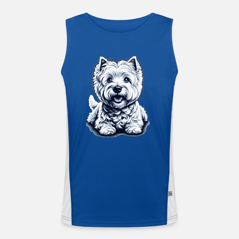 West Highland White Terrier Funktionelles Kontrast-Tank Top für Männer 