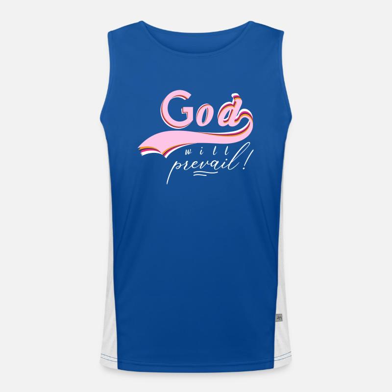 God will prevail Men's Functional Contrast Tank Top 