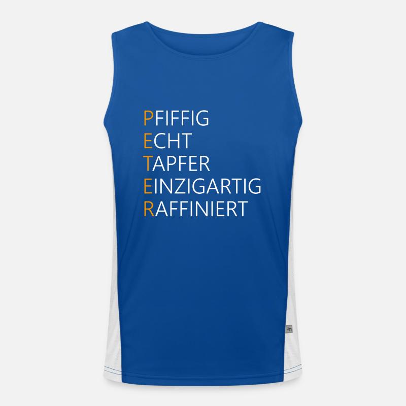 Peter Name Geschenk Funktionelles Kontrast-Tank Top für Männer 