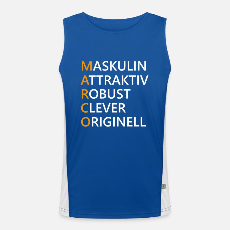 Marco Name Geschenk Funktionelles Kontrast-Tank Top für Männer 
