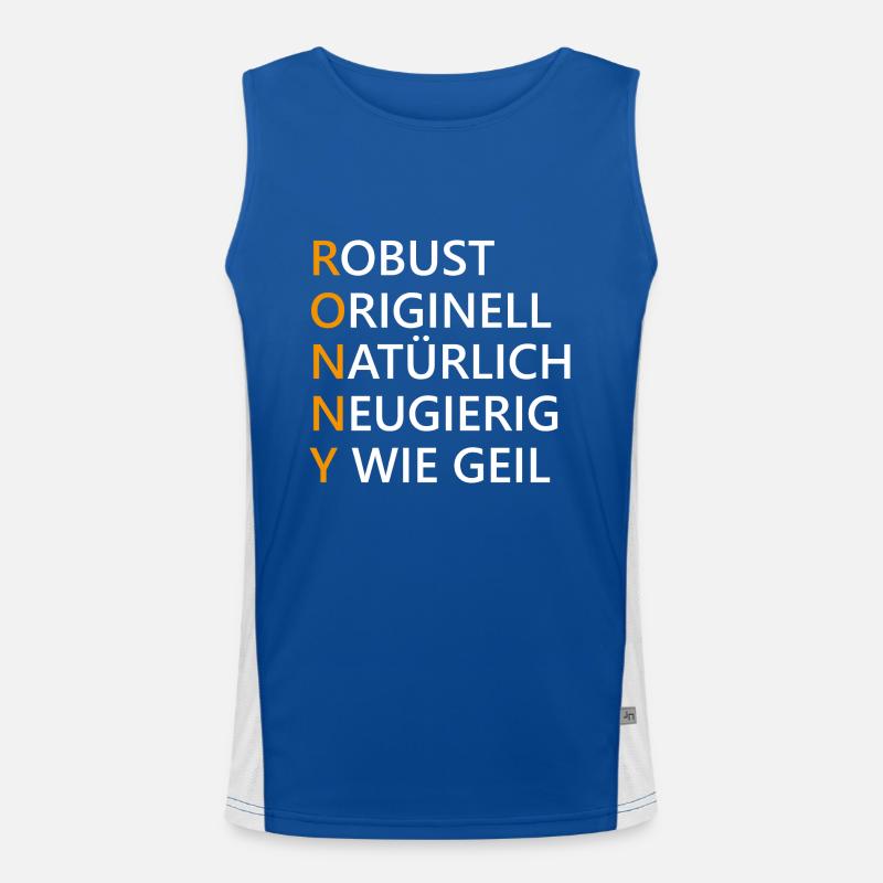 Ronny Name Geschenk Funktionelles Kontrast-Tank Top für Männer 