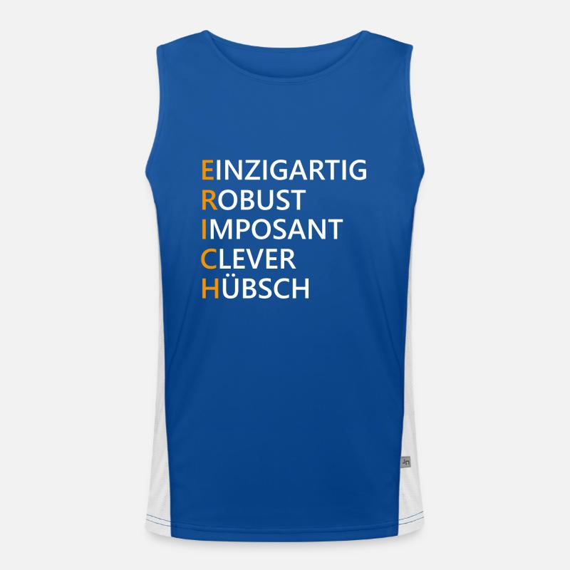 Erich Name Geschenk Funktionelles Kontrast-Tank Top für Männer 