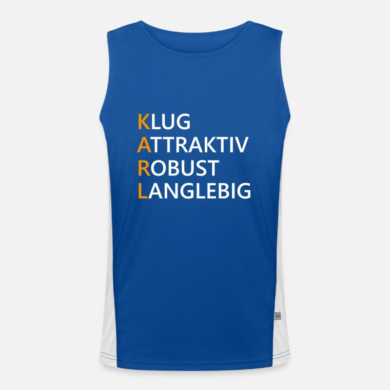 Karl Name Geschenk Funktionelles Kontrast-Tank Top für Männer 