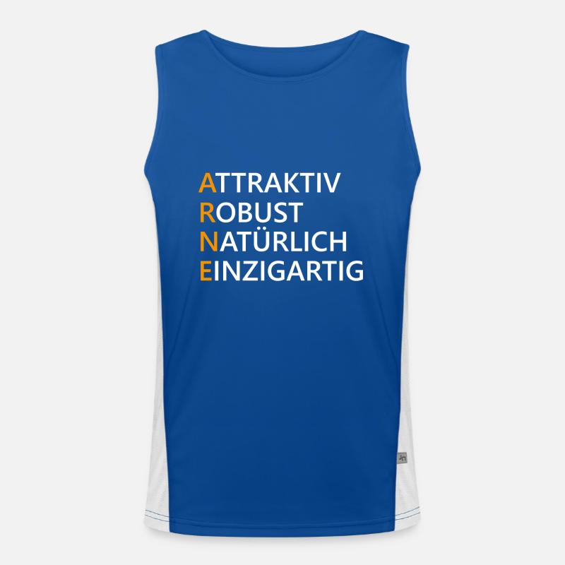Arne Name Geschenk Funktionelles Kontrast-Tank Top für Männer 