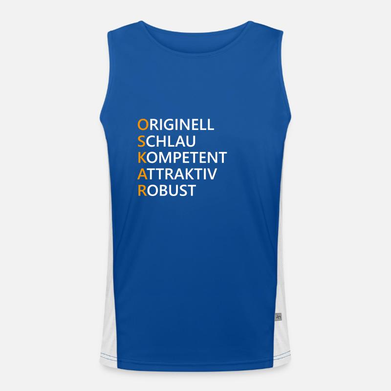 Oskar Name Geschenk Funktionelles Kontrast-Tank Top für Männer 