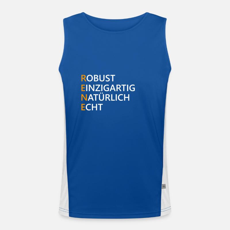 Rene Name Geschenk Funktionelles Kontrast-Tank Top für Männer 