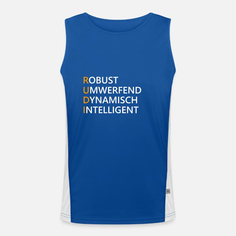 Rudi Name Geschenk Funktionelles Kontrast-Tank Top für Männer 