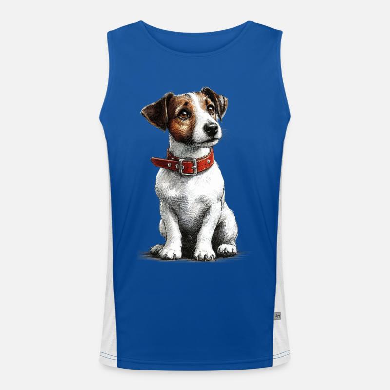 Jack Russel Terrier Men's Functional Contrast Tank Top 