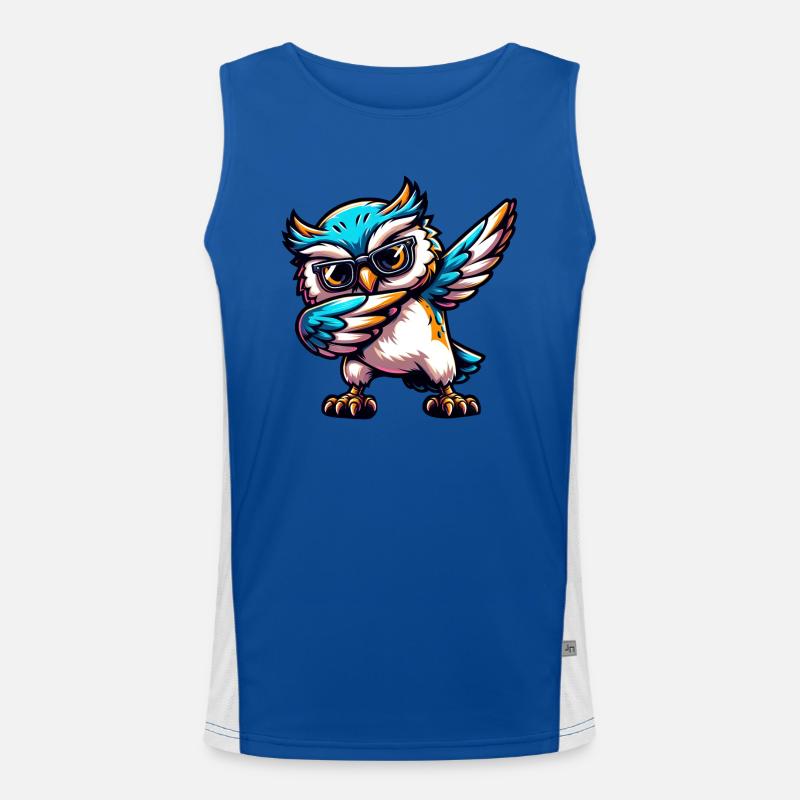 Coole Eule Dabbing Comic Süß Funktionelles Kontrast-Tank Top für Männer 