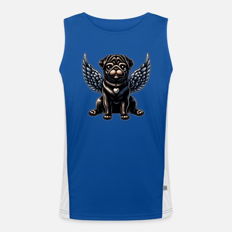 Süßer Mops Engel Gotisch Barock Stil Funktionelles Kontrast-Tank Top für Männer 