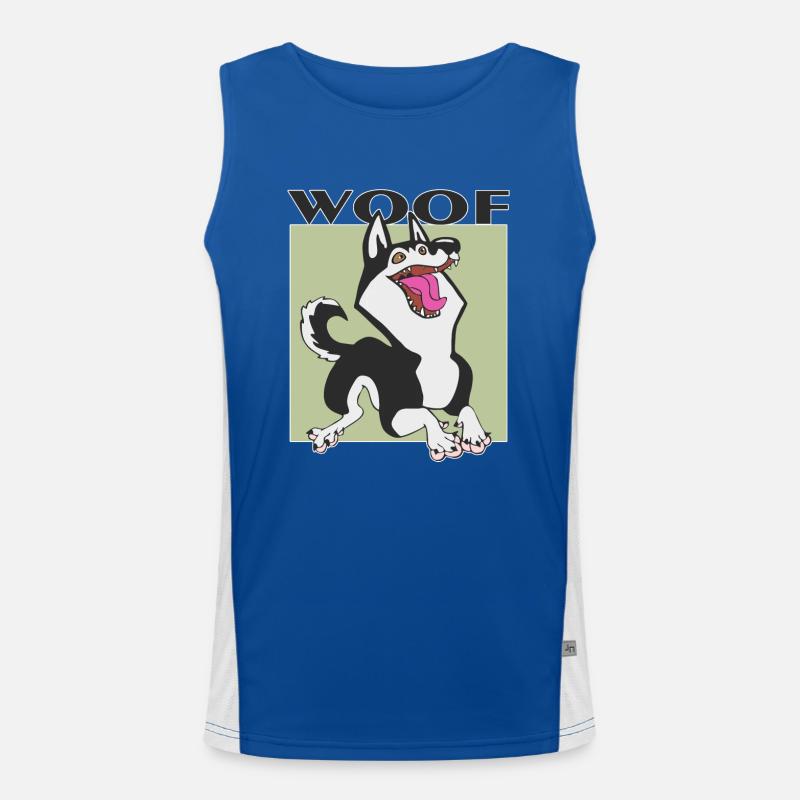 Cute Siberian Husky Men's Functional Contrast Tank Top 
