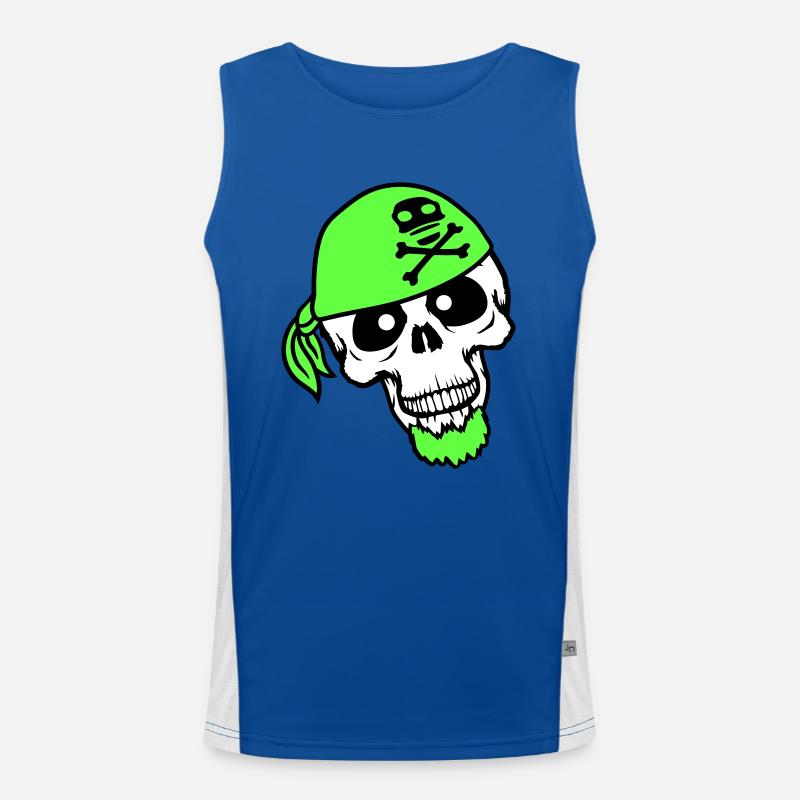 Pirate Hat Skull Skeleton Skull Halloween Head Men's Functional Contrast Tank Top 