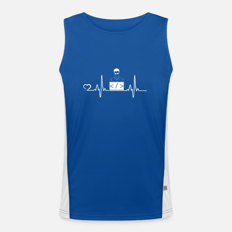 Programmer presents heartbeat Men's Functional Contrast Tank Top 