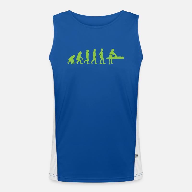 Evolution - Physiotherapist - Funny - Gift - Men's Functional Contrast Tank Top  - royal/white