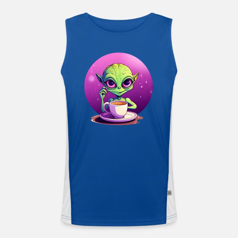 Midnight Coffee: Le buveur extraterrestre vert Débardeur respirant contrasté Homme 