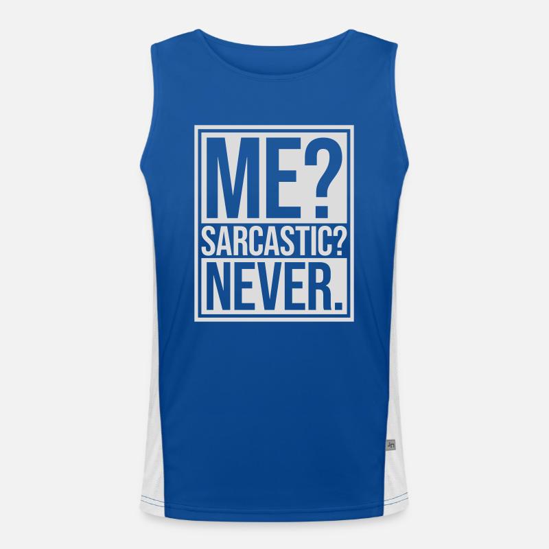 me sarcastic never quote - Men's Functional Contrast Tank Top - royal/white