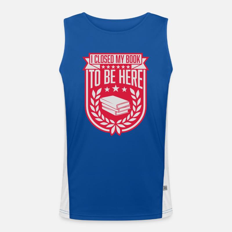 I closed my book - Men's Functional Contrast Tank Top - royal/white