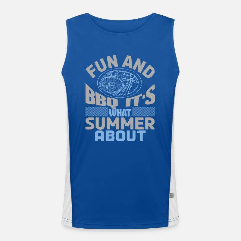 FUN ET BBQ C’EST CE QUE L’ÉTÉ À PROPOS Débardeur respirant contrasté Homme 