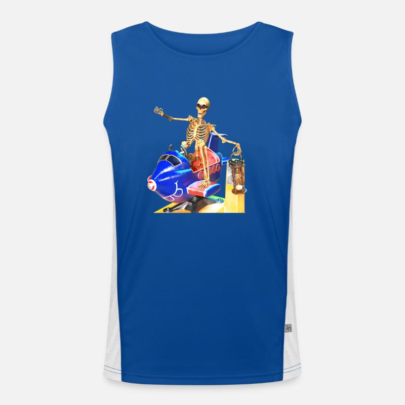 Der Sensenmann am Jahrmarkt Funktionelles Kontrast-Tank Top für Männer 