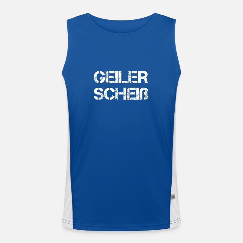 Geiler Scheiß Spruch lustig Funktionelles Kontrast-Tank Top für Männer 