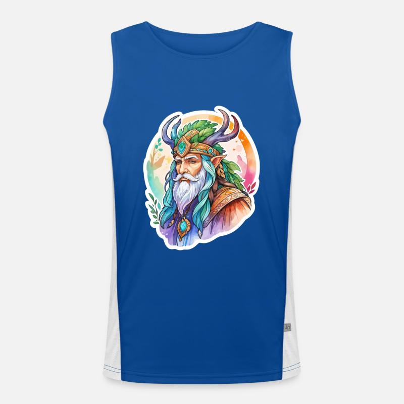 Druide Wasserfarben Funktionelles Kontrast-Tank Top für Männer 