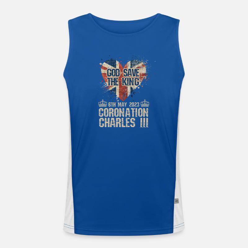 Couronnement du roi britannique Charles Angleterre Drapeau Débardeur respirant contrasté Homme 