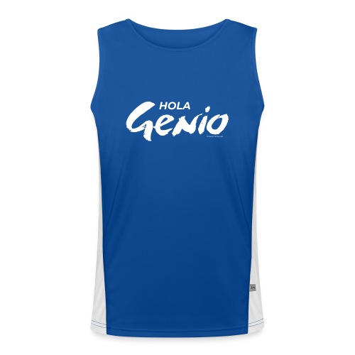 Hola Genio (blanco) - Camiseta funcional de tirantes en contraste para hombre 