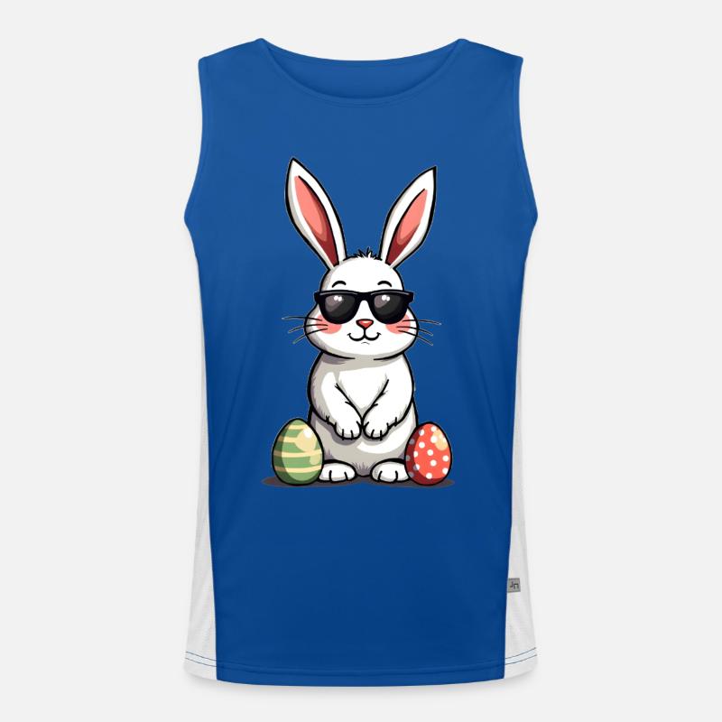Cool Easter Bunny - Men's Functional Contrast Tank Top  - royal/white