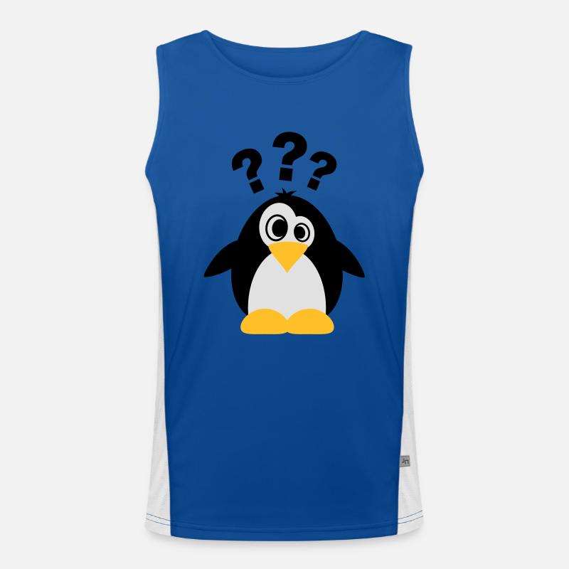 Dummer Pinguin Funktionelles Kontrast-Tank Top für Männer 