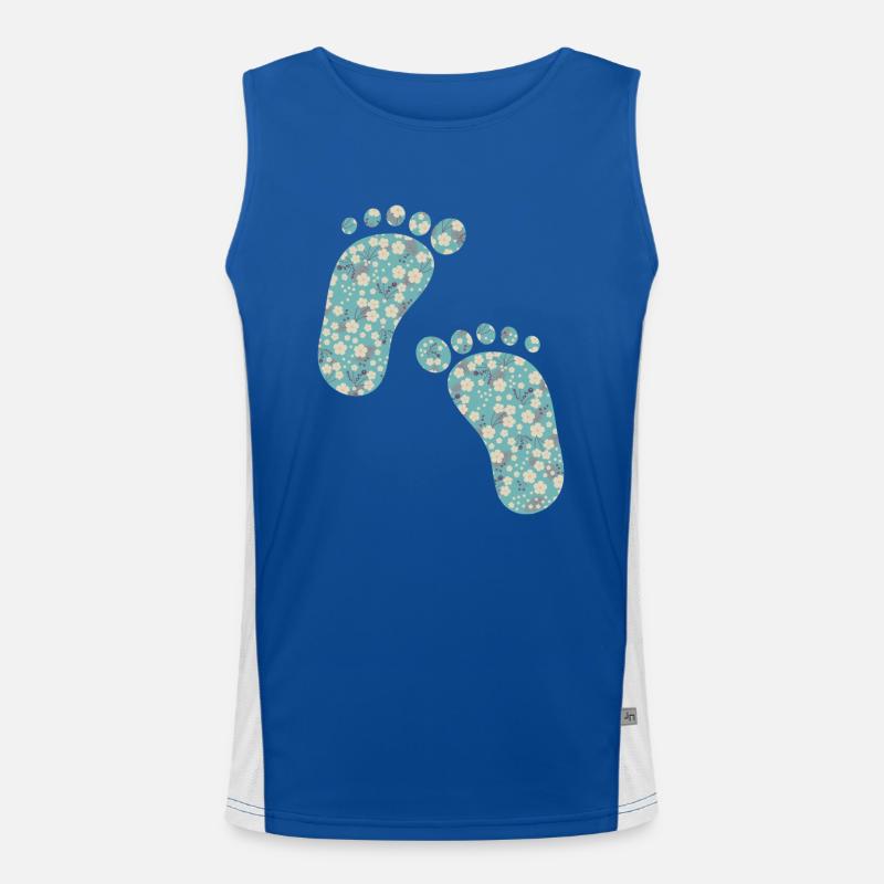 turquoise liberty footprints Men's Functional Contrast Tank Top 