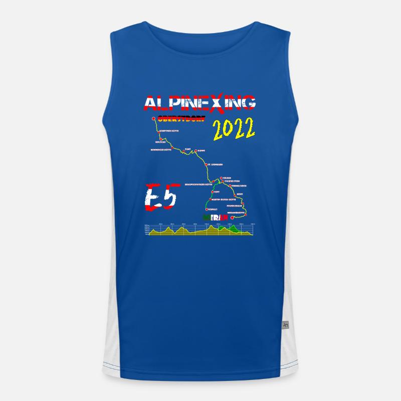 E5 Oberstdorf Merano 2022 - Men's Functional Contrast Tank Top  - royal/white