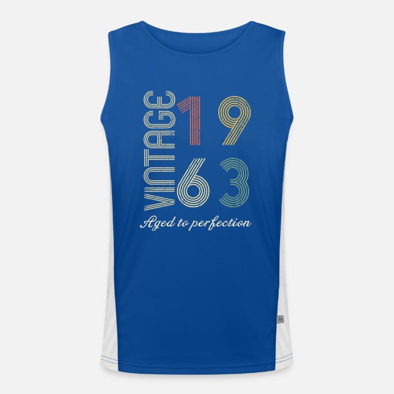 61 Years Birthday Gift - 1963 Men's Functional Contrast Tank Top 