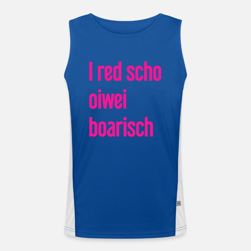 I red scho oiwei boarisch Funktionelles Kontrast-Tank Top für Männer 