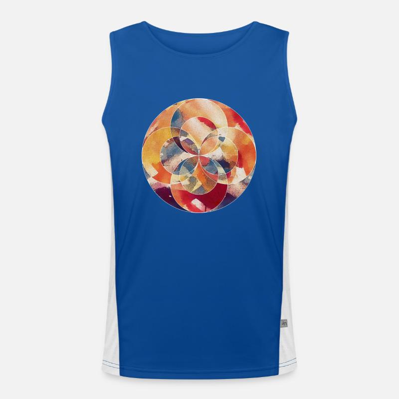 Abstract Circle Funktionelles Kontrast-Tank Top für Männer 