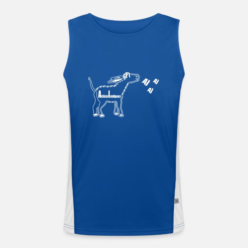 KI-Komödie, Lustiger Chat GPT, Esel-KI Lustige Bytes Funktionelles Kontrast-Tank Top für Männer 