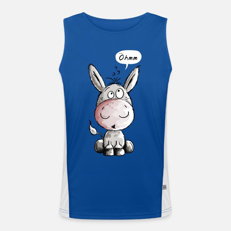 Öhmmm Esel - Eselchen - Comic - Tiere Funktionelles Kontrast-Tank Top für Männer 