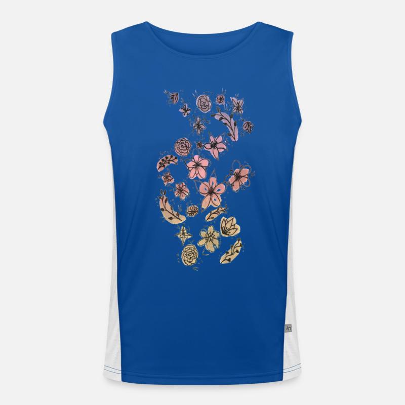 Prairie de fleurs colorée Débardeur respirant contrasté Homme 