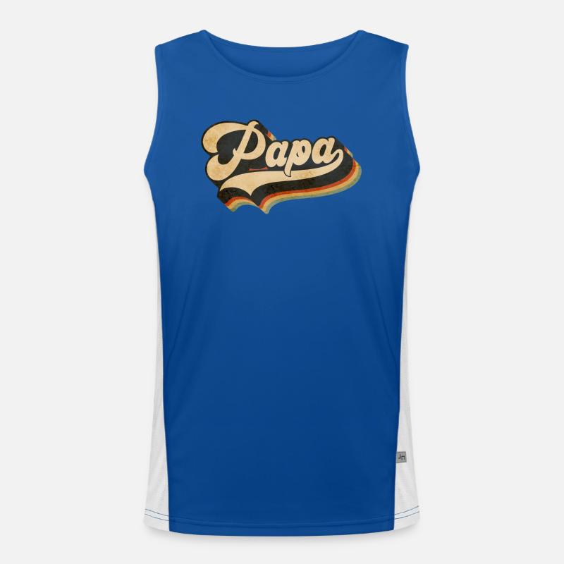 Papa Vintage Script Rainbow Funktionelles Kontrast-Tank Top für Männer 