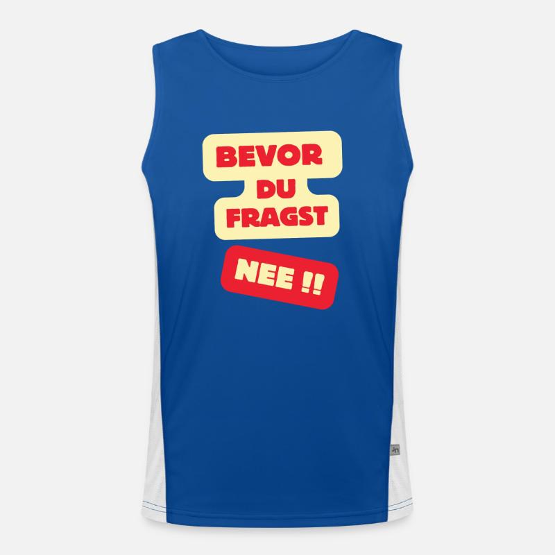 Bevor Du Fragst Nee Design Funktionelles Kontrast-Tank Top für Männer 