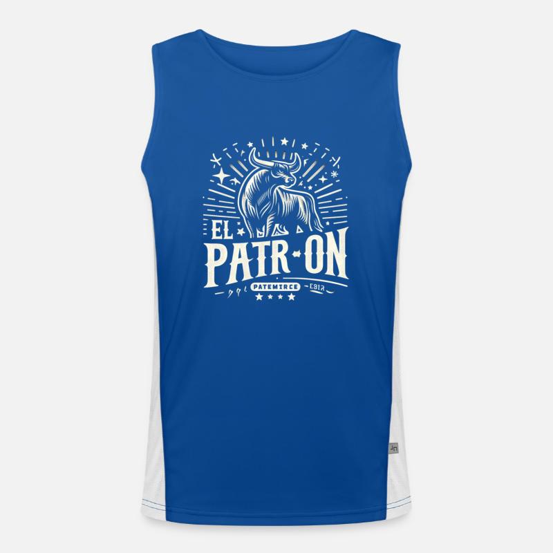 El PatrOn Stier Logo Funktionelles Kontrast-Tank Top für Männer 
