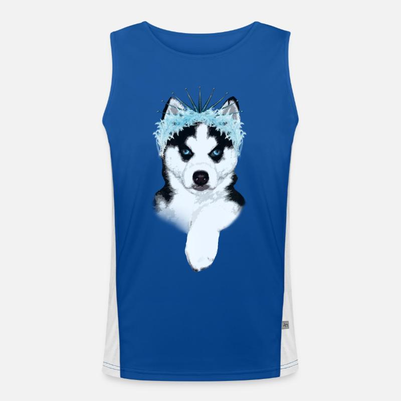 Eisprinzessin - Husky mit Krone  Funktionelles Kontrast-Tank Top für Männer 