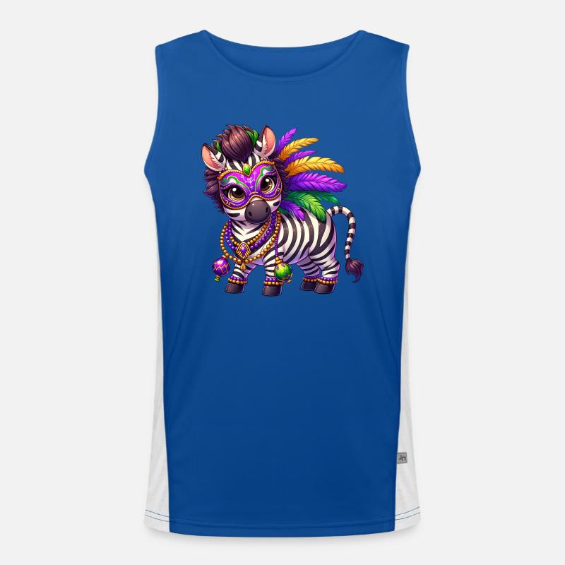 Mardi Gras Zebra Comic Süß Funktionelles Kontrast-Tank Top für Männer 
