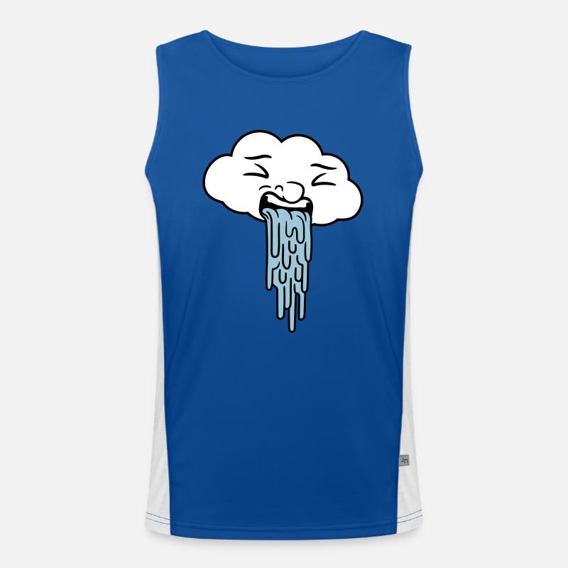 puking funny rain cloud Men's Functional Contrast Tank Top 