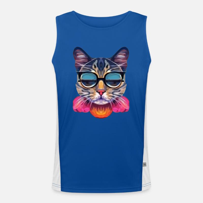 Chat Classe avec lunettes de Soleil Débardeur respirant contrasté Homme 