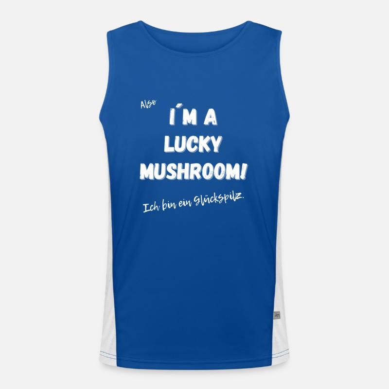 Ich bin ein Glückspilz Funktionelles Kontrast-Tank Top für Männer 