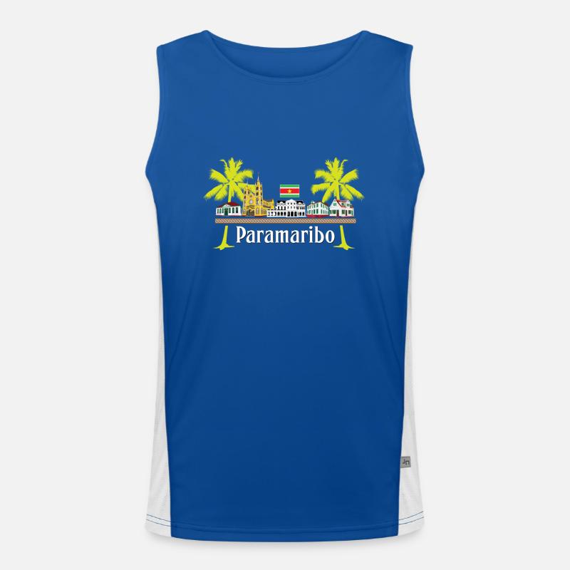 Cabins Paramaribo - Men's Functional Contrast Tank Top  - royal/white