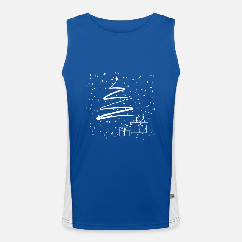 Minimal Christmas Tree Men's Functional Contrast Tank Top 