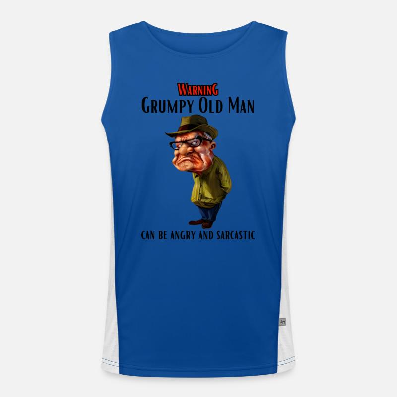 Warning Grumpy Old Man Funktionelles Kontrast-Tank Top für Männer 